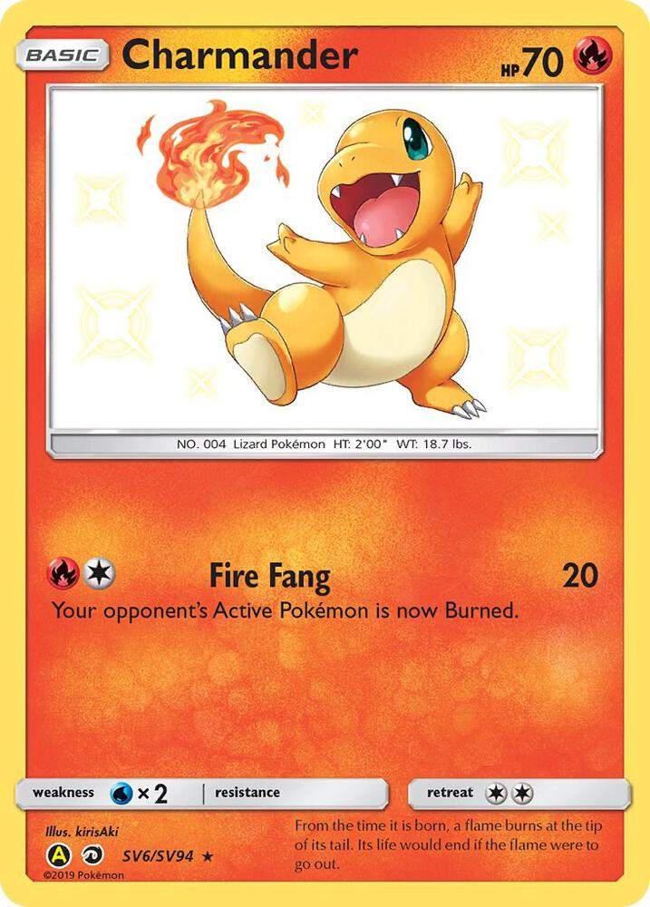 Charmander SV6/SV94 card from Hidden Fates: Shiny Vault