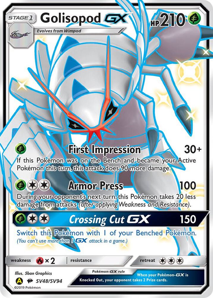 Golisopod GX SV48/SV94 card from Hidden Fates: Shiny Vault