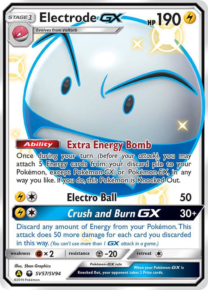Electrode GX SV57/SV94 card from Hidden Fates: Shiny Vault