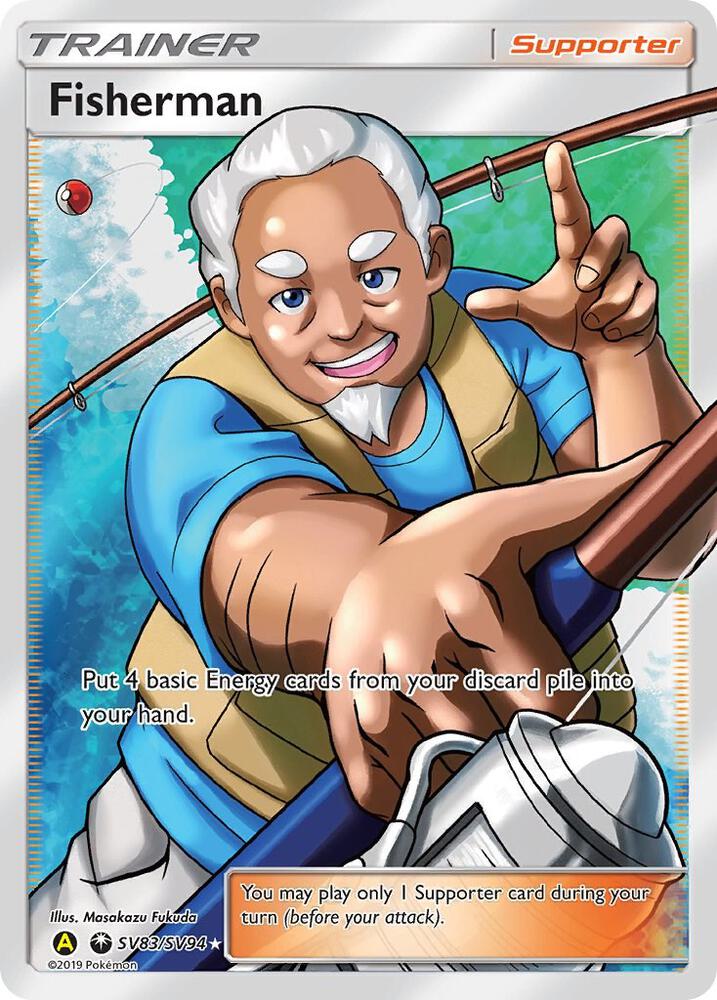Fisherman SV83/SV94 card from Hidden Fates: Shiny Vault