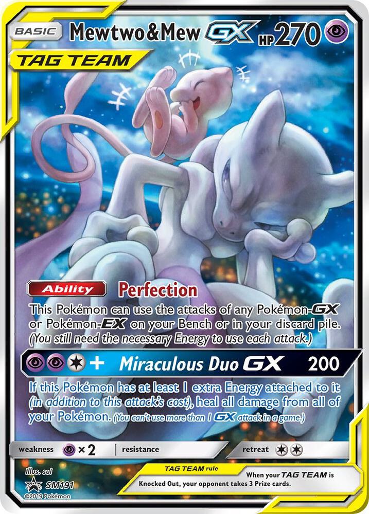 Mewtwo & Mew GX SM191 card from SM Promos
