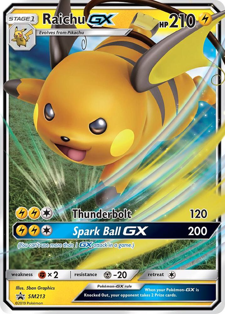 Raichu GX SM213 card from SM Promos