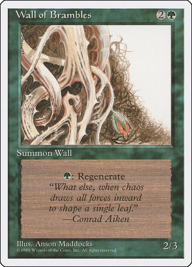 Wall of Brambles card from Fourth Edition