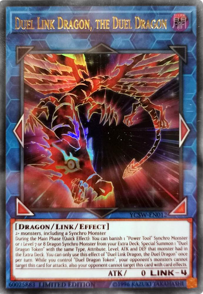 Duel Link Dragon, the Duel Dragon (UR) YCSW-EN012 card from Yu-Gi-Oh! Championship Series Prize Cards