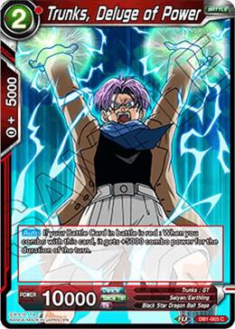 Trunks, Deluge of Power DB1-003 card from Draft Box 04 - Dragon Brawl