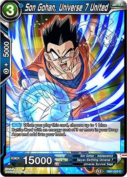 Son Gohan, Universe 7 United DB1-023 card from Draft Box 04 - Dragon Brawl