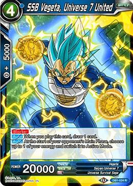 SSB Vegeta, Universe 7 United DB1-024 card from Draft Box 04 - Dragon Brawl