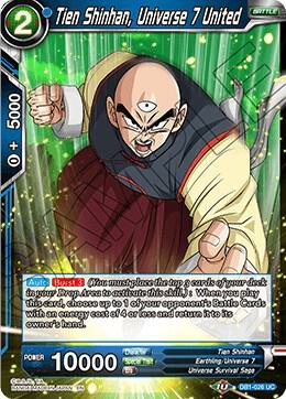 Tien Shinhan, Universe 7 United DB1-026 card from Draft Box 04 - Dragon Brawl