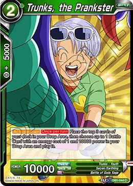 Trunks, the Prankster DB1-044 card from Draft Box 04 - Dragon Brawl