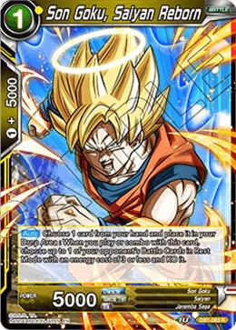 Son Goku, Saiyan Reborn DB1-063 card from Draft Box 04 - Dragon Brawl