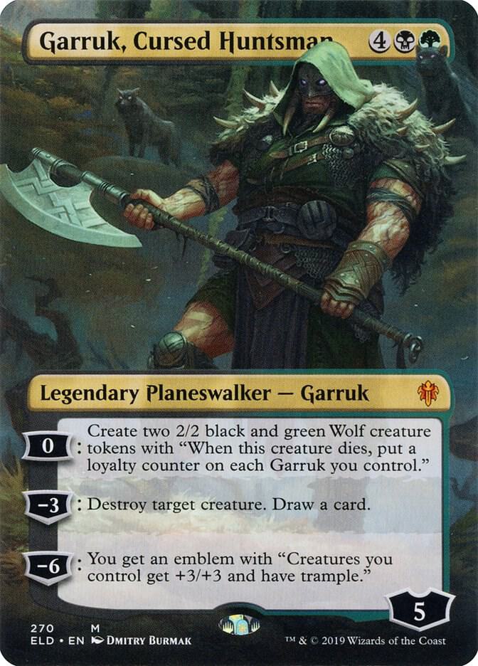 Garruk, Cursed Huntsman (Borderless) 270 card from Throne of Eldraine