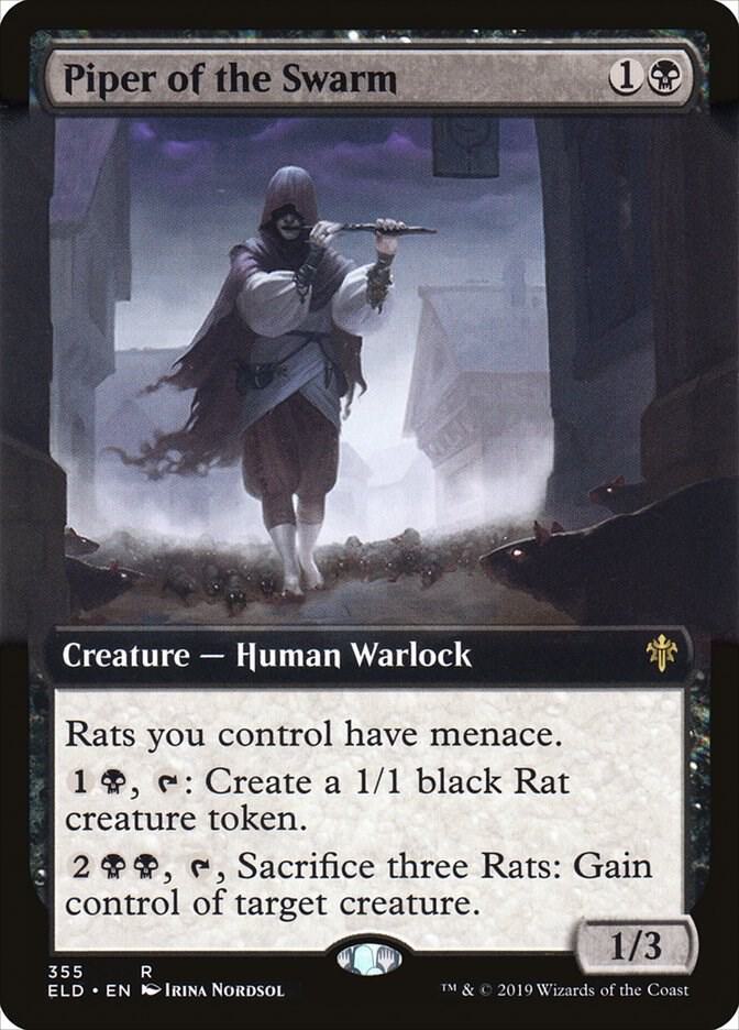 Piper of the Swarm (Extended Art) 355 card from Throne of Eldraine
