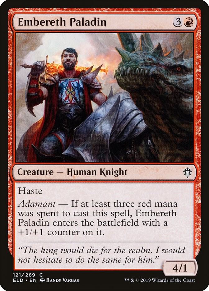 Embereth Paladin 121 card from Throne of Eldraine