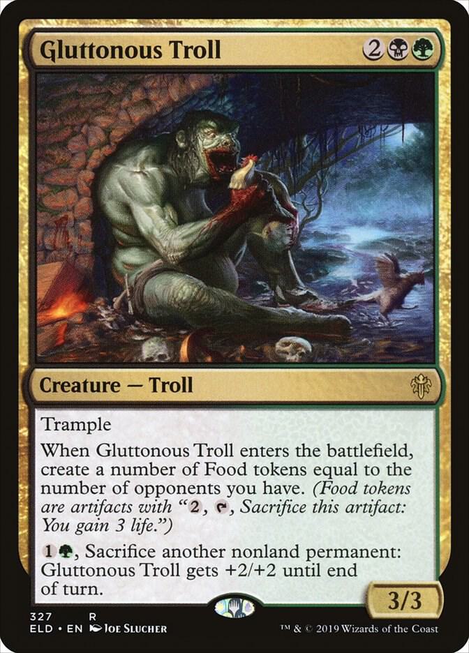 Gluttonous Troll 327 card from Throne of Eldraine