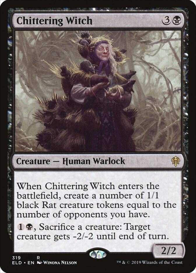 Chittering Witch 319 card from Throne of Eldraine