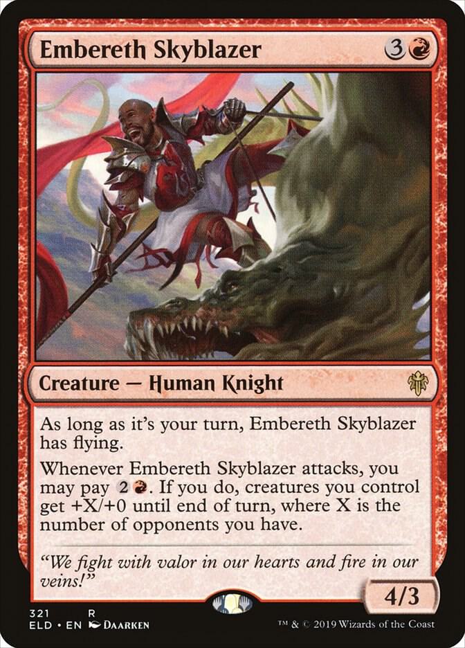 Embereth Skyblazer 321 card from Throne of Eldraine