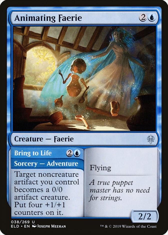 Animating Faerie 38 card from Throne of Eldraine
