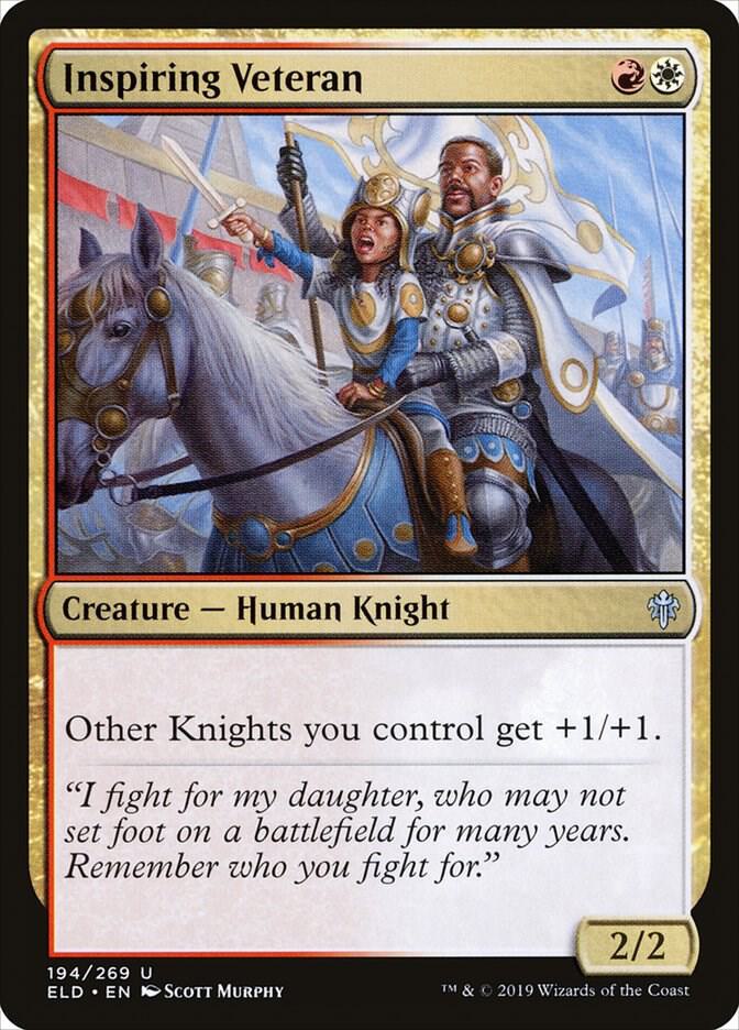 Inspiring Veteran 194 card from Throne of Eldraine