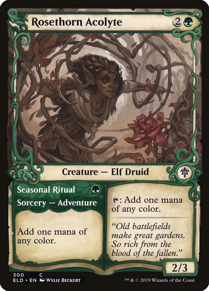 Rosethorn Acolyte (Showcase) 300 card from Throne of Eldraine