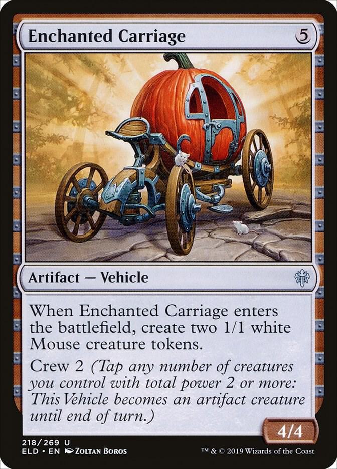 Enchanted Carriage 218 card from Throne of Eldraine