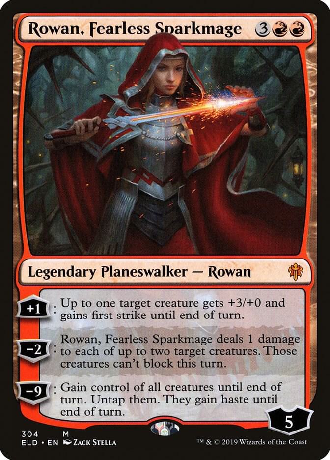Rowan, Fearless Sparkmage 304 card from Throne of Eldraine
