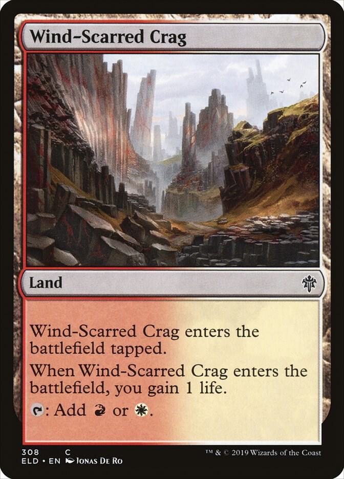 Wind-Scarred Crag 308 card from Throne of Eldraine