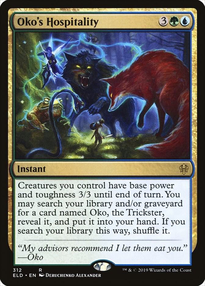 Oko's Hospitality 312 card from Throne of Eldraine