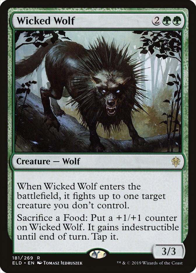 Wicked Wolf 181 card from Throne of Eldraine