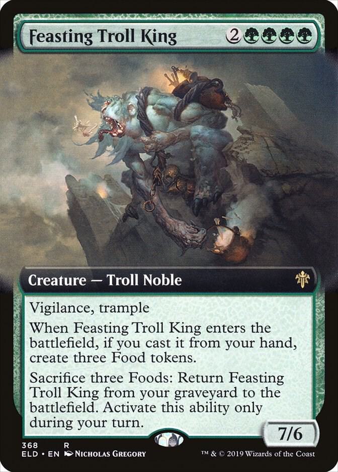 Feasting Troll King (Extended Art) 368 card from Throne of Eldraine