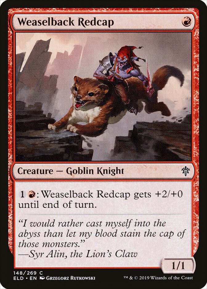 Weaselback Redcap 148 card from Throne of Eldraine