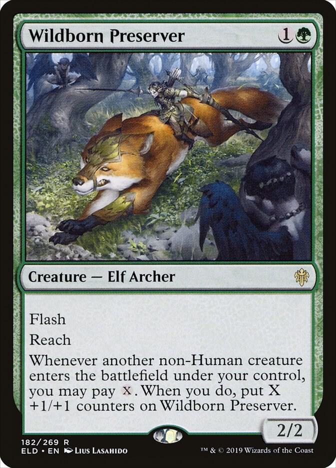 Wildborn Preserver 182 card from Throne of Eldraine