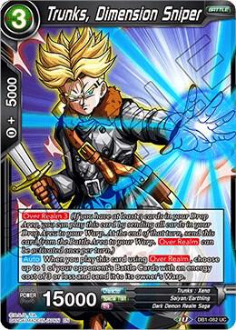 Trunks, Dimension Sniper DB1-082 card from Draft Box 04 - Dragon Brawl