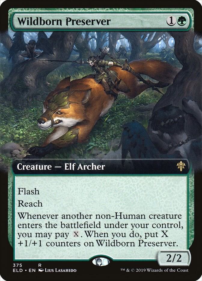 Wildborn Preserver (Extended Art) 375 card from Throne of Eldraine