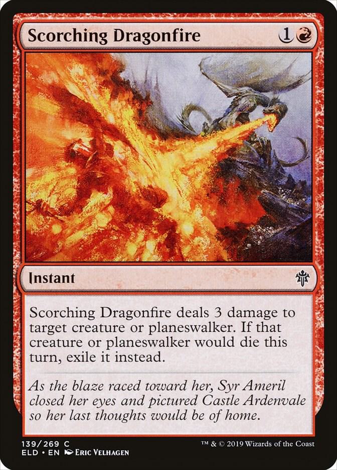 Scorching Dragonfire 139 card from Throne of Eldraine