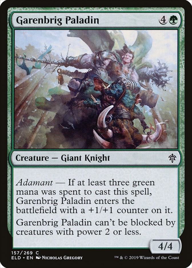 Garenbrig Paladin 157 card from Throne of Eldraine