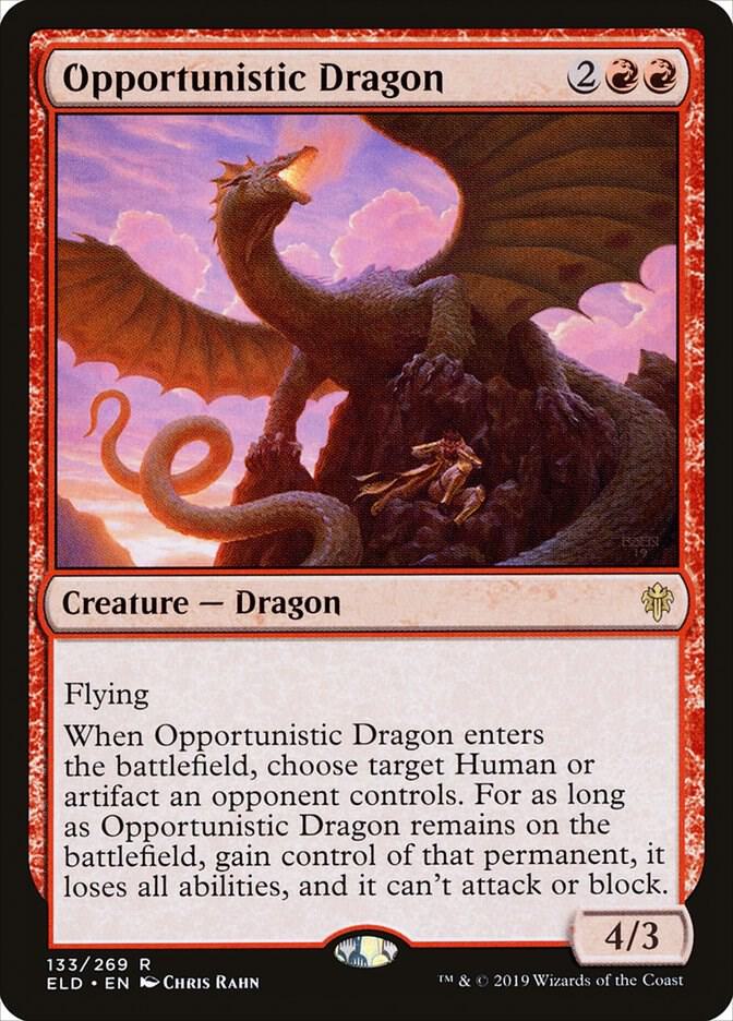Opportunistic Dragon 133 card from Throne of Eldraine