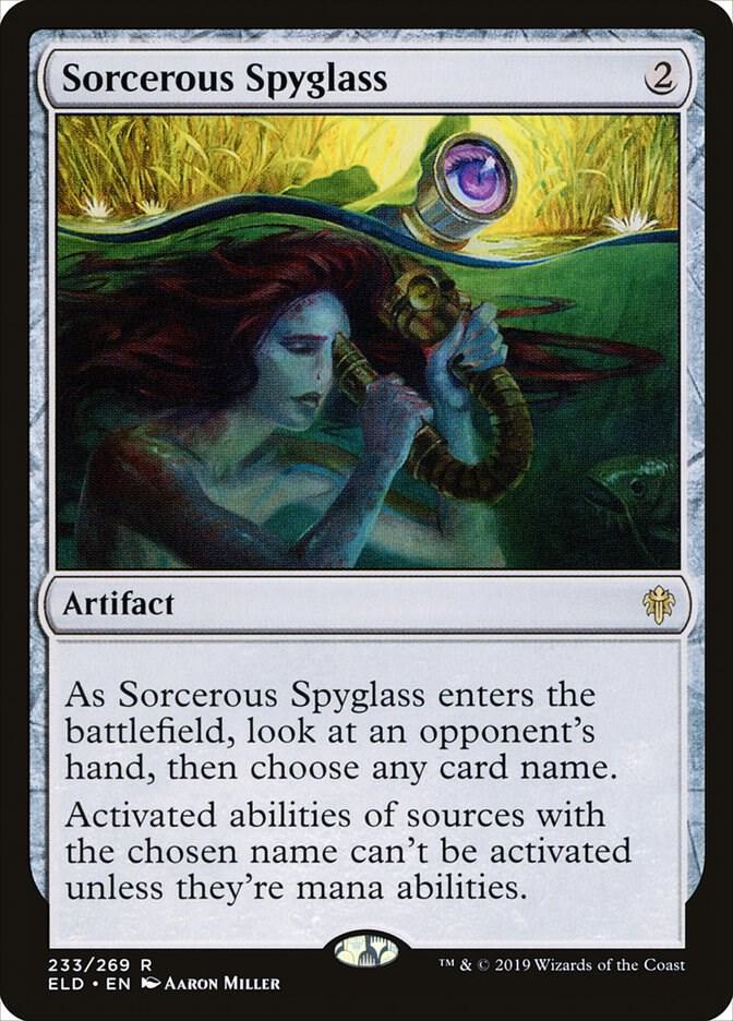 Sorcerous Spyglass 233 card from Throne of Eldraine