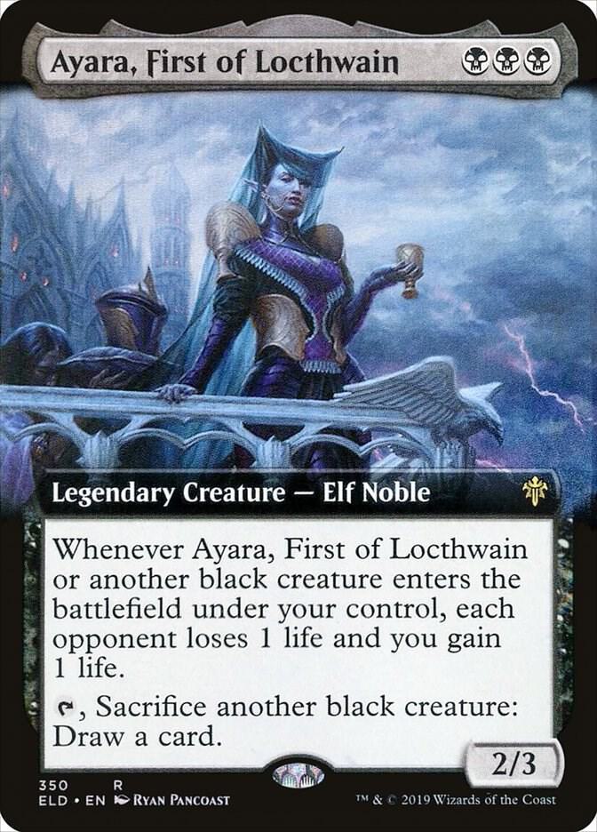 Ayara, First of Locthwain (Extended Art) 350 card from Throne of Eldraine