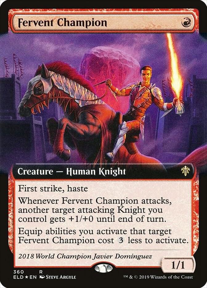 Fervent Champion (Extended Art) 360 card from Throne of Eldraine