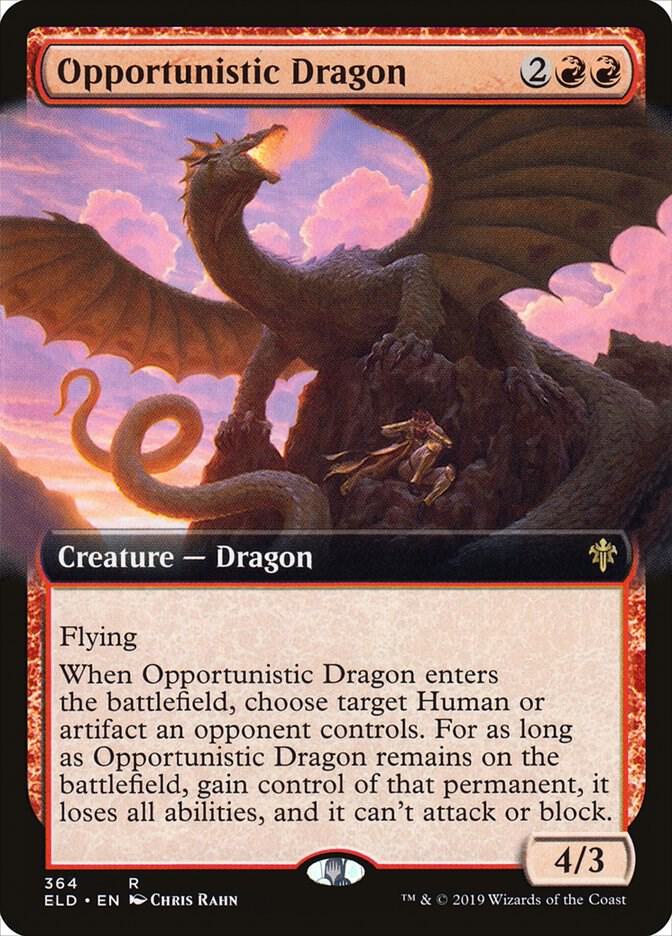 Opportunistic Dragon (Extended Art) 364 card from Throne of Eldraine