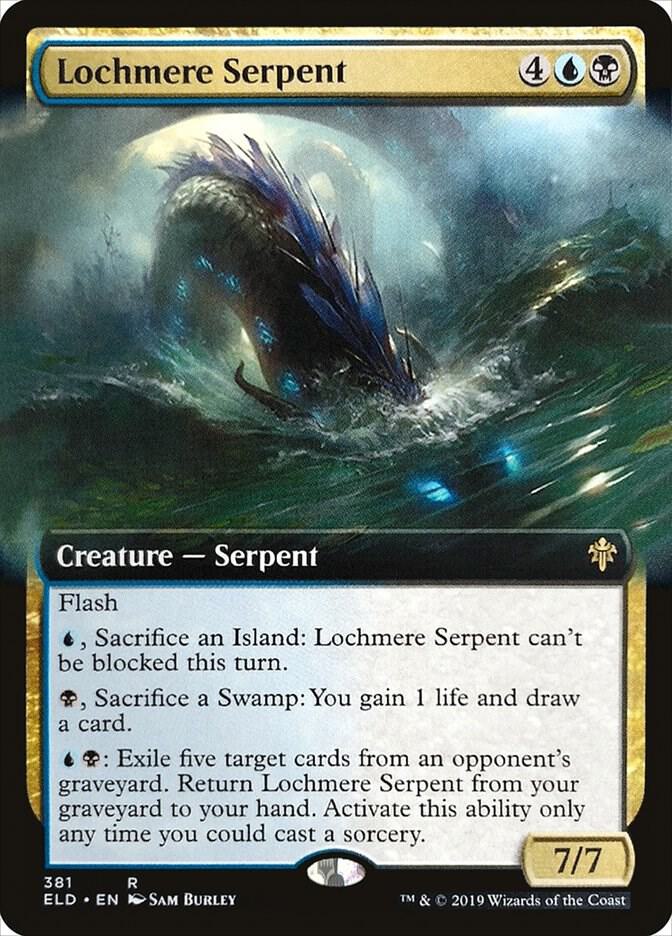 Lochmere Serpent (Extended Art) 381 card from Throne of Eldraine