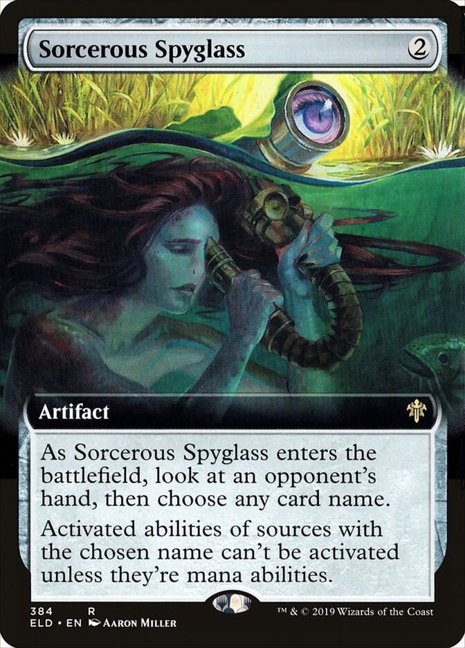 Sorcerous Spyglass (Extended Art) 384 card from Throne of Eldraine