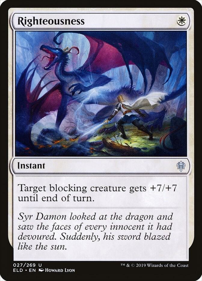Righteousness 27 card from Throne of Eldraine