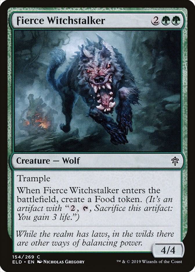 Fierce Witchstalker 154 card from Throne of Eldraine