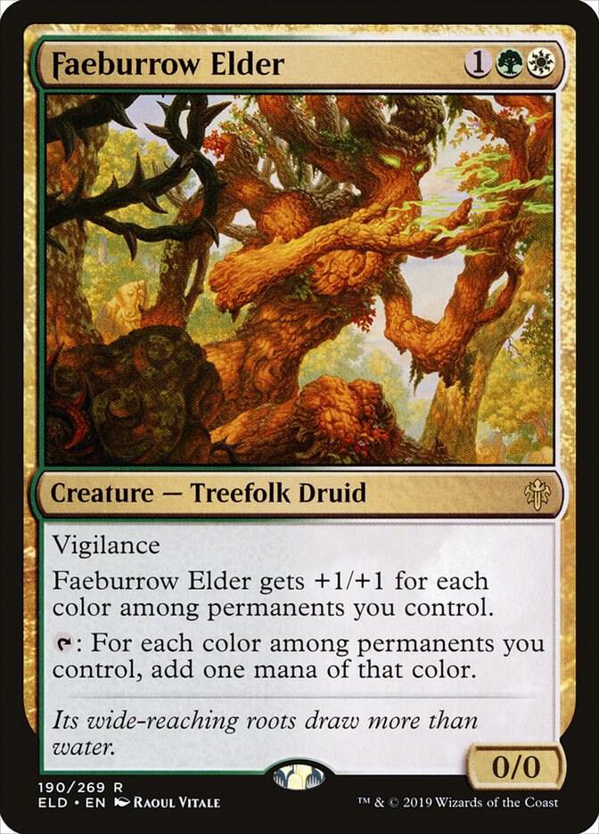 Faeburrow Elder 190 card from Throne of Eldraine