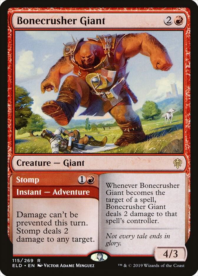 Bonecrusher Giant 115 card from Throne of Eldraine