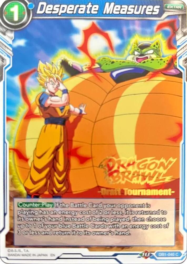 Desperate Measures (Dragon Brawl Draft Tournament Gold Stamped) DB1-040 card from Promotion Cards