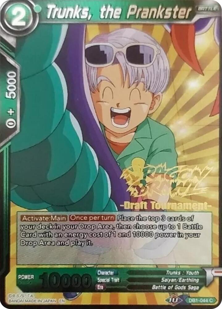 Trunks, the Prankster (Dragon Brawl Draft Tournament Gold Stamped) DB1-044 card from Promotion Cards