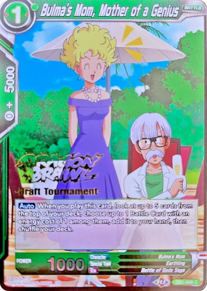 Bulma's Mom, Mother of a Genius (Dragon Brawl Draft Tournament Gold Stamped) DB1-046 card from Promotion Cards
