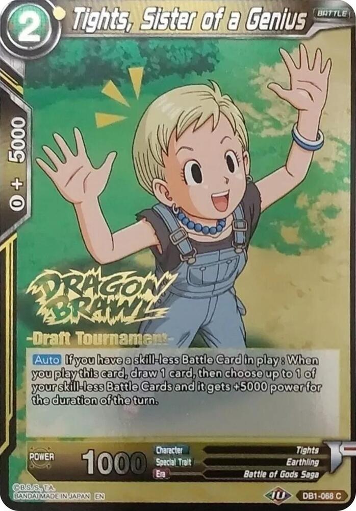 Tights, Sister of a Genius (Dragon Brawl Draft Tournament Gold Stamped) DB1-068 card from Promotion Cards